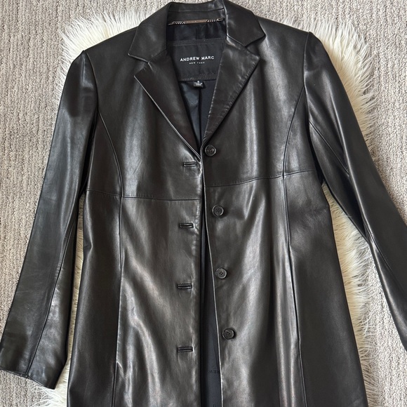 Andrew Marc 100% Genuine Leather Blazer Jacket - Picture 1 of 10